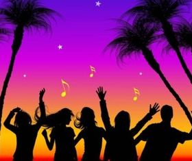 Party Silhouettes vector material