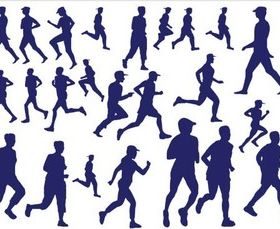 Silhouettes Runners Illustration vector