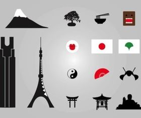 Japanese Icons Illustration vector