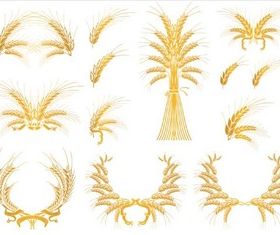 Stylish Wheat Emblems vectors