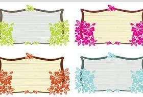 Color Floral Plates vector