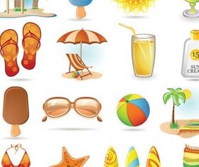Beach Objects free vector design
