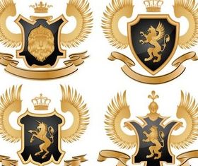 Gold Royal Emblems vector