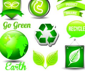 Eco Green Icons 10 vector graphics