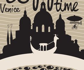 coffee and building background 3 set vector