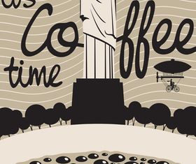 coffee and building background 5 set vector