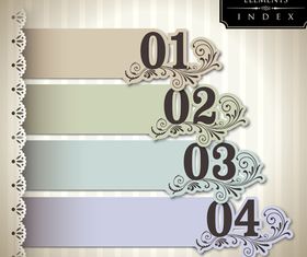 Vintage number background 2 vector set