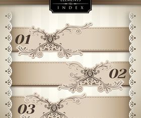 Vintage number background 3 vector set