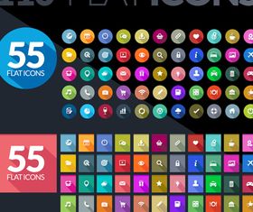 Flat icons set vector