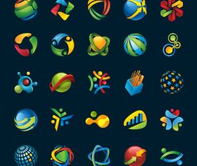 Colored icons set vector