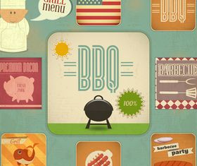 Vintage food cards 1 vector