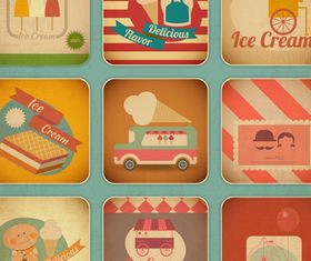 Vintage food cards 2 vector
