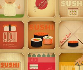 Vintage food cards 3 vector