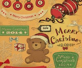 Vintage Christmas elements 1 vector