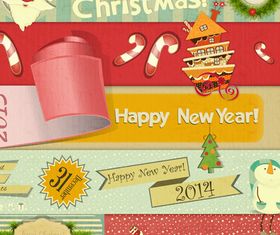 Vintage Christmas elements 2 vector