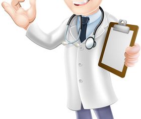 Cartoon doctor 2 shiny vector