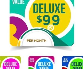 Abstract Price Stickers vectors graphic