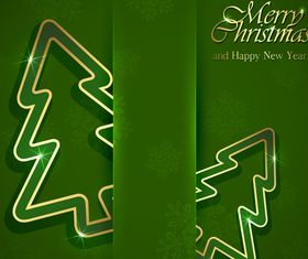Green Christmas background 3 vector set