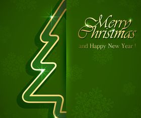 Green Christmas background 5 vector set