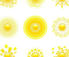 Suns Icons graphic vector