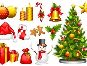 Christmas elements 1 vector