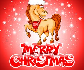 Horse christmas background vector