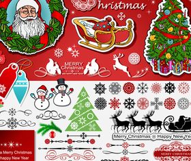 Christmas elements set vector
