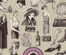 Vintage elements 8 vector graphics