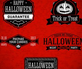 halloween labels shiny vector