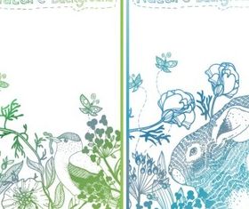 Elegant Hand drawn plant background vector