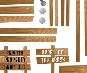Different Wooden Elements vector