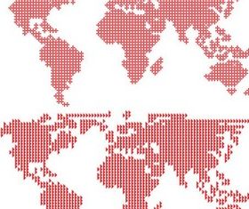 Red World Maps vector