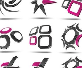 Dark Abstract Logotypes design vector