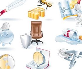 Different 3D Style Icons vector material