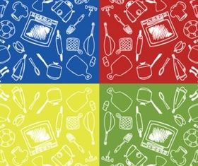 Hand drawn supplies background vector