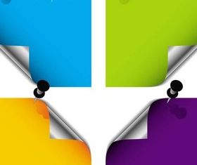 Colorful Staple Paper vector