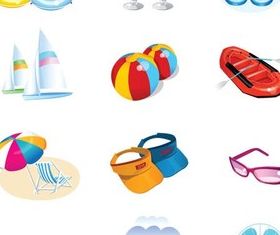 Beach Icons free vector