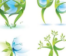 Glass Eco Symbols vector