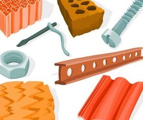 Different Building Materials vector graphics