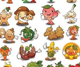 Cute Funny Vegetables vector