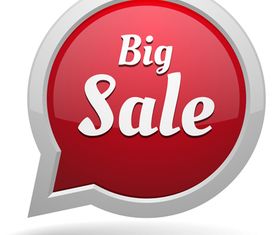 Big sale label set vector