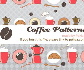 Coffee pattern set vector