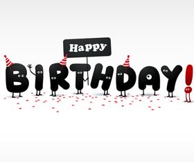 Cartoon birthday design vectors graphics