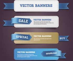 Leather banner ribbons vector