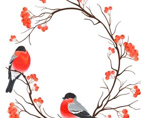 Christmas bird background 2 vector