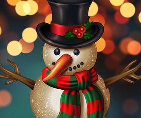 Funny christmas snowman vector