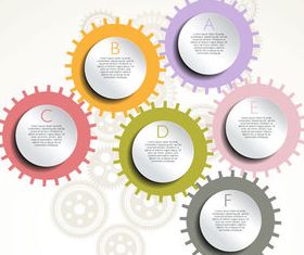 Gearwheel and number background 4 shiny vector