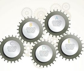 Gearwheel and number background 5 shiny vector