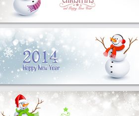 Christmas snowman banner vector