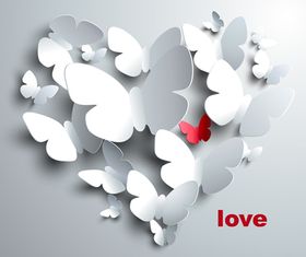 Paper butterflies background 2 vector